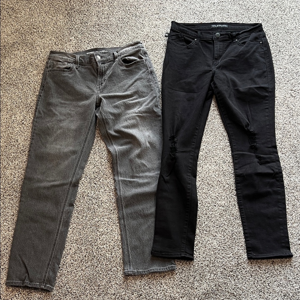 Women's Size 10 Gray and Black Jeans